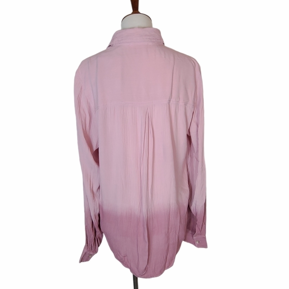 Beach lunch lounge Tie Dye Button Down Blouse Pink Small NWT - Picture 3 of 8